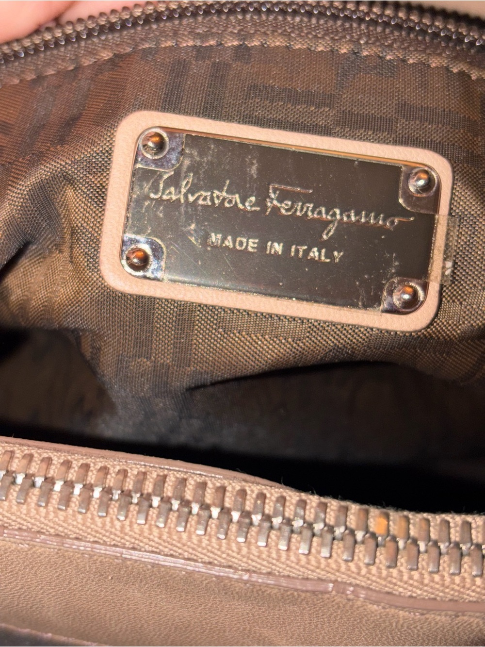 Salvatore Ferragamo Lambskin Tote Handbag in Beige - Picture 15 of 16